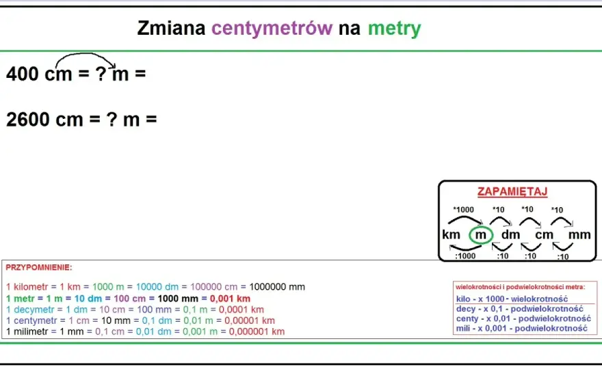 800 cm na metry: Szybka konwersja jednostek długości